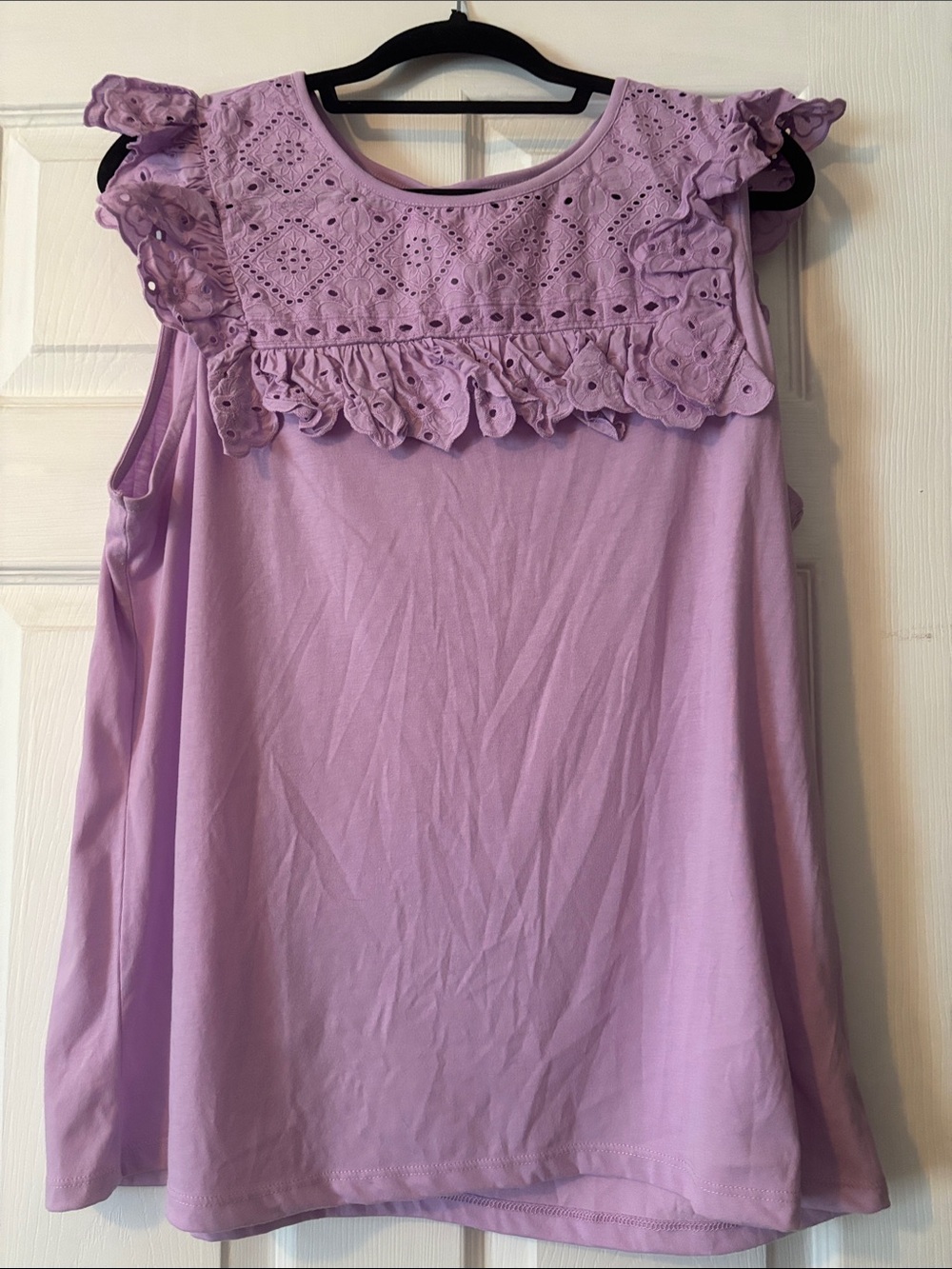 Lilly Pulitzer Lavender Eyelet Ruffle Tank